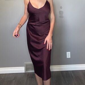 Deep Purple Satin Slip Dress